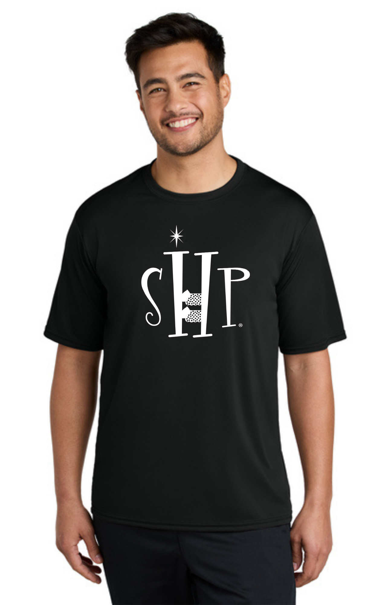 Performance Short Sleeve UV SHIRT (JET BLACK) - "SHP" LOGO