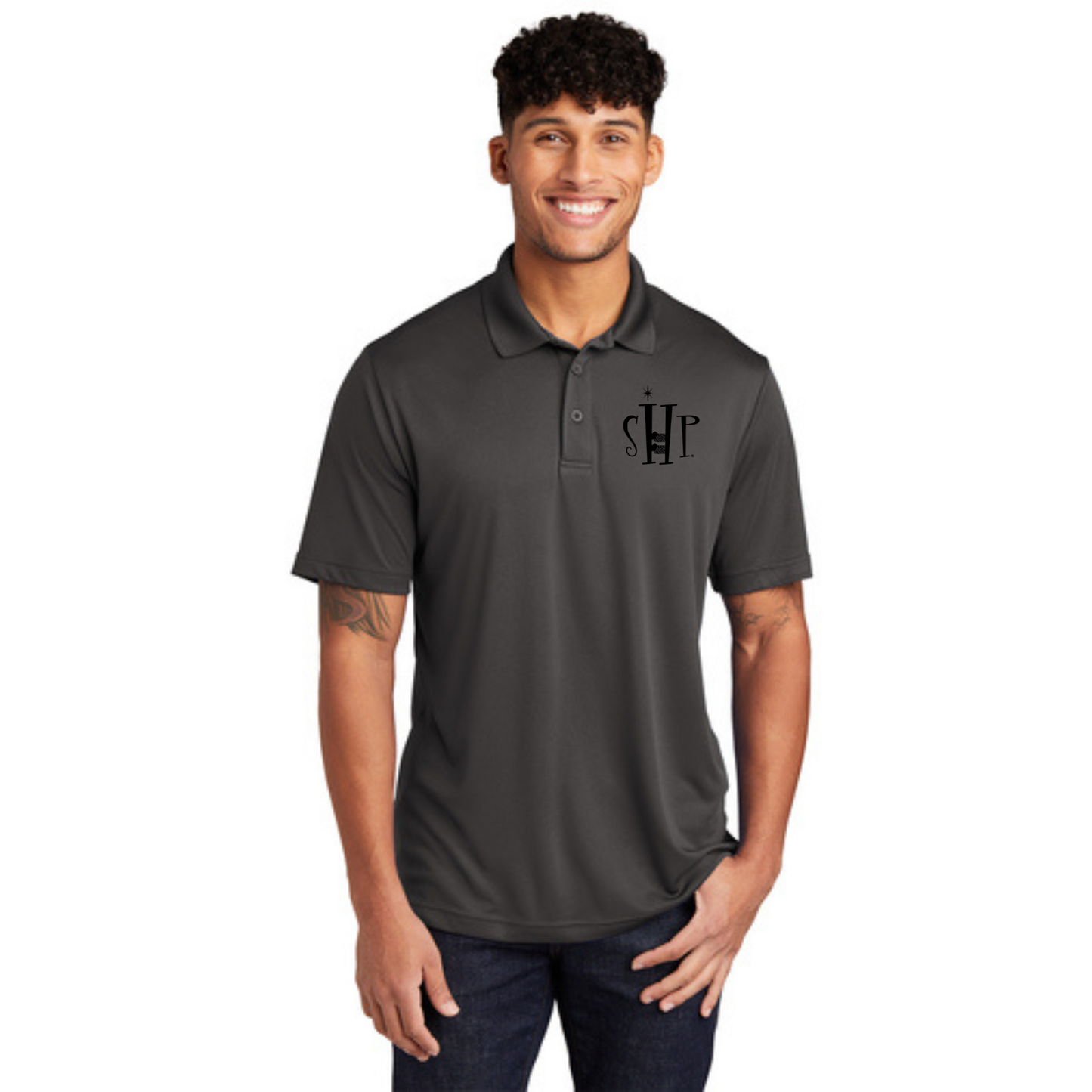 MEN'S Official SHP Polo (IRON GREY) - Black or White Logo