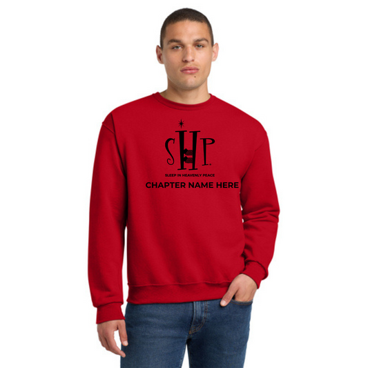 Crewneck Sweatshirt w/ Chapter Name (TRUE RED) - Black or White Logos