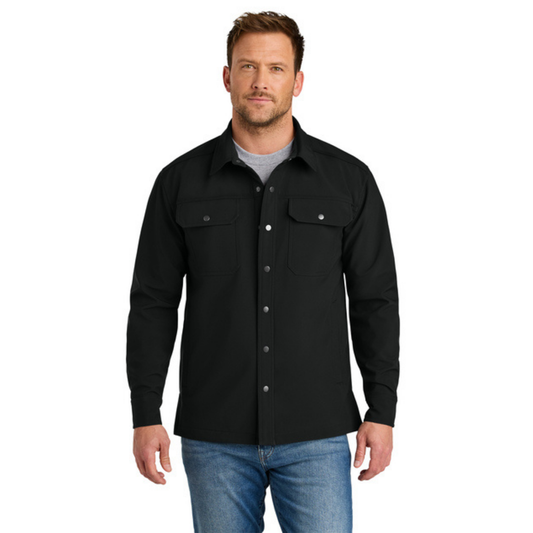CornerStone Soft Shell Shirt Jacket (BLACK) w/ Embroidery