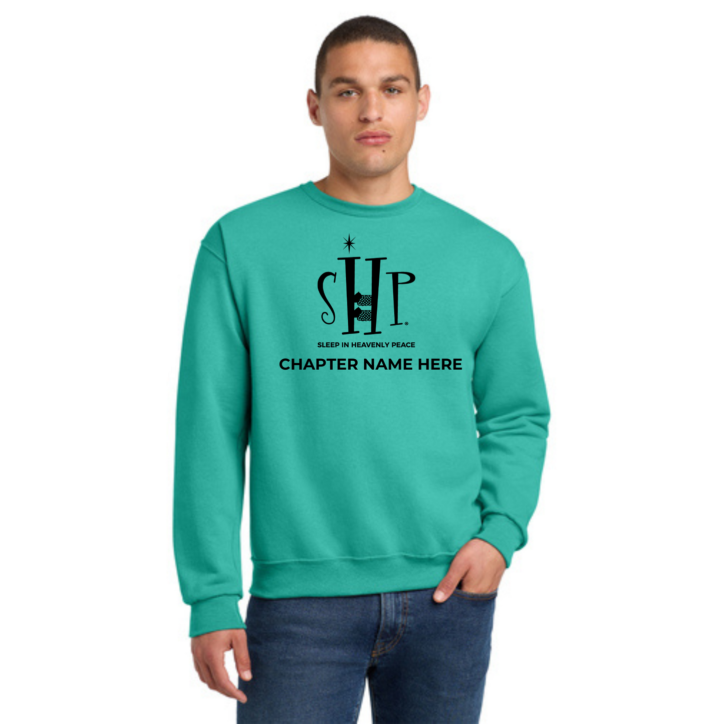 Crewneck Sweatshirt w/ Chapter Name (COOL MINT) - Black or White Logos