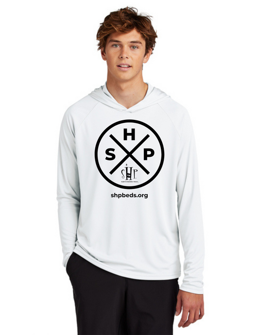LEGACY - Hooded Performance UV Pullover (WHITE) - "SLEEP CIRCLE" LOGO