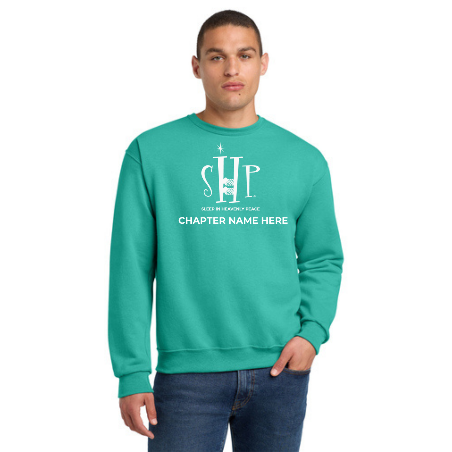 Crewneck Sweatshirt w/ Chapter Name (COOL MINT) - Black or White Logos