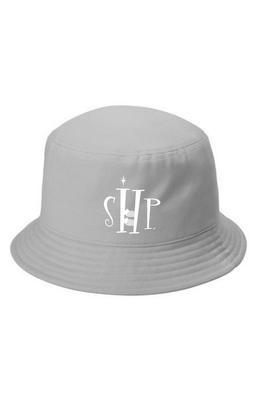 Twill Short Brim Bucket Hat w/ Embroidery (GUSTY GREY) - "SHP" Logo