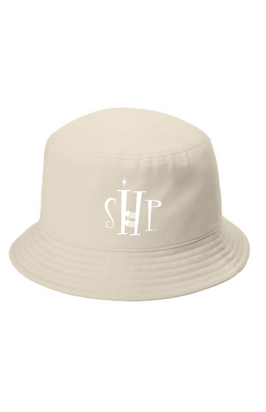 Twill Short Brim Bucket Hat w/ Embroidery  (SAHARA) - "SHP" Logo