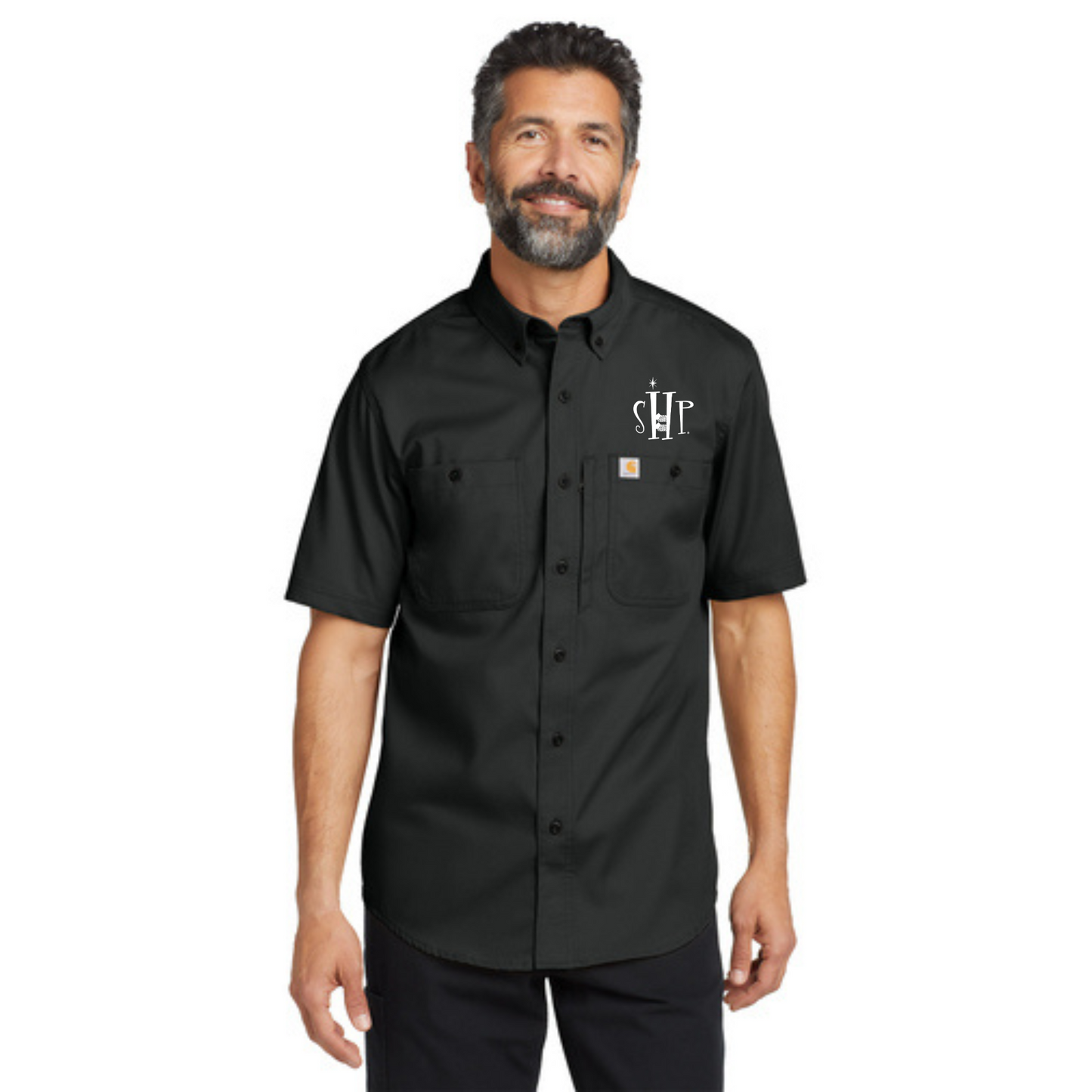 "New" CARHARTT Rugged Short Sleeve Shirts - SHP Logo Embroidery