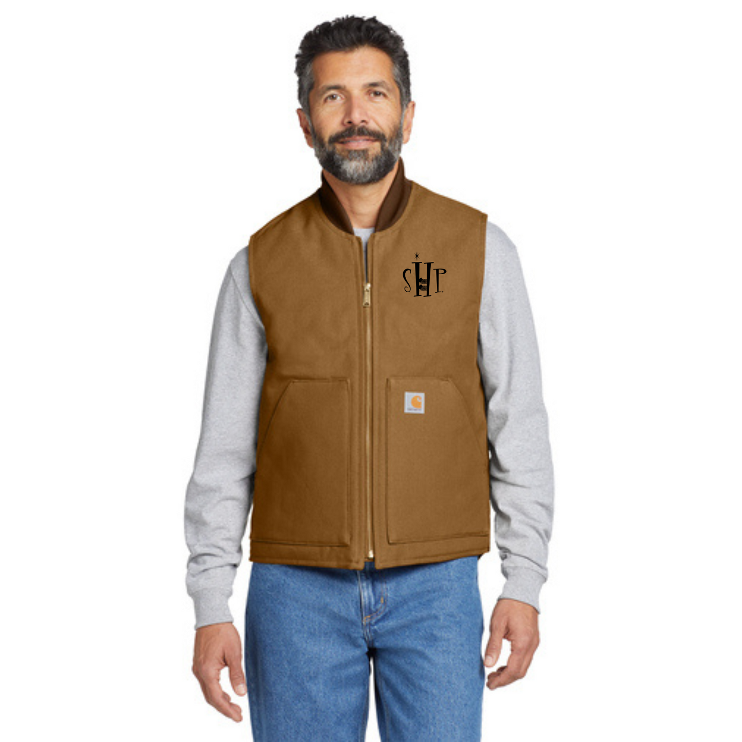 トップス carhartt DUCK VEST v300 TAN CARHARTT Duck Vest - SHP Logo Embroidery – Sleep in Heavenly