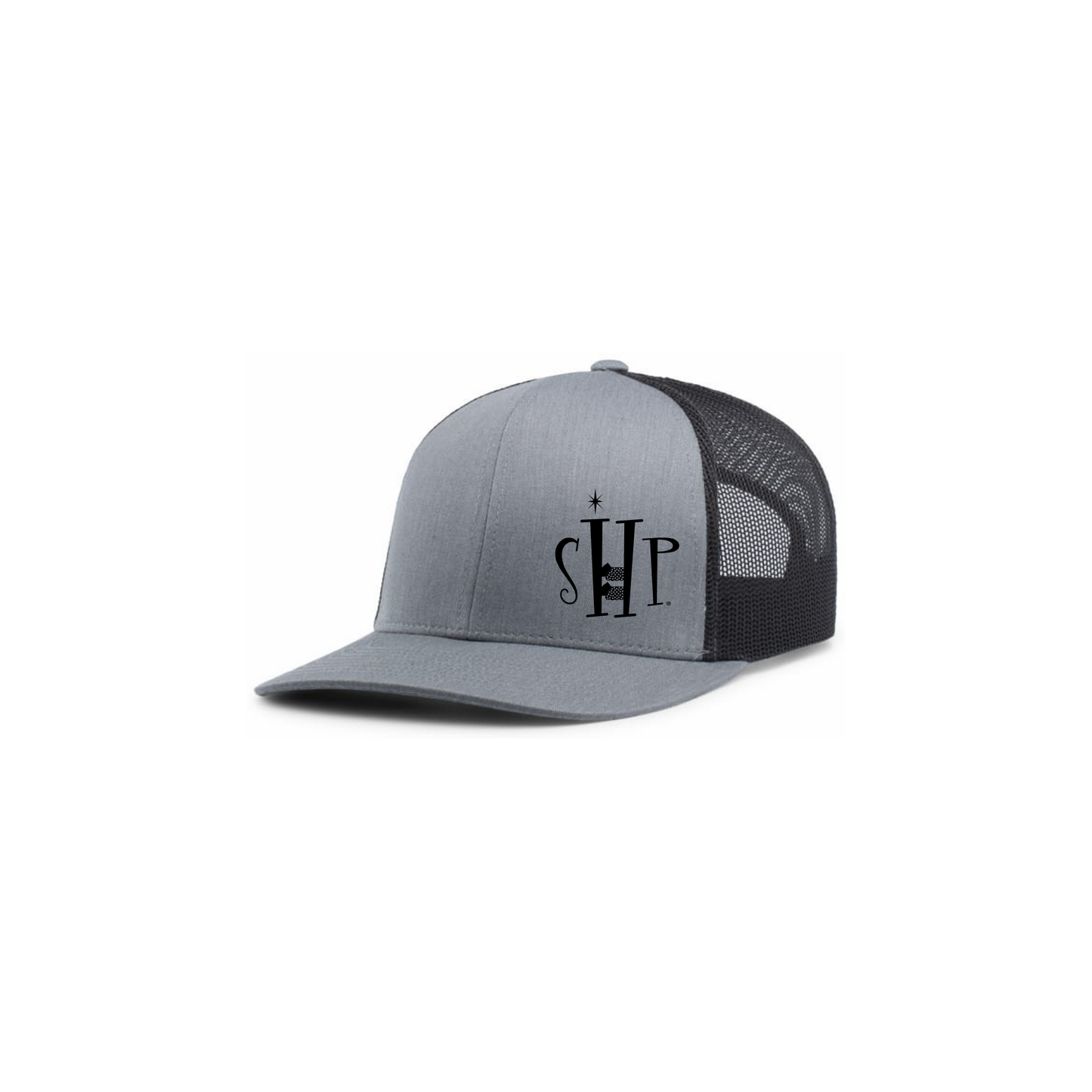 Snap Back Hat with SHP Logo Embroidery (HeatherGrey/Black) - All Colors