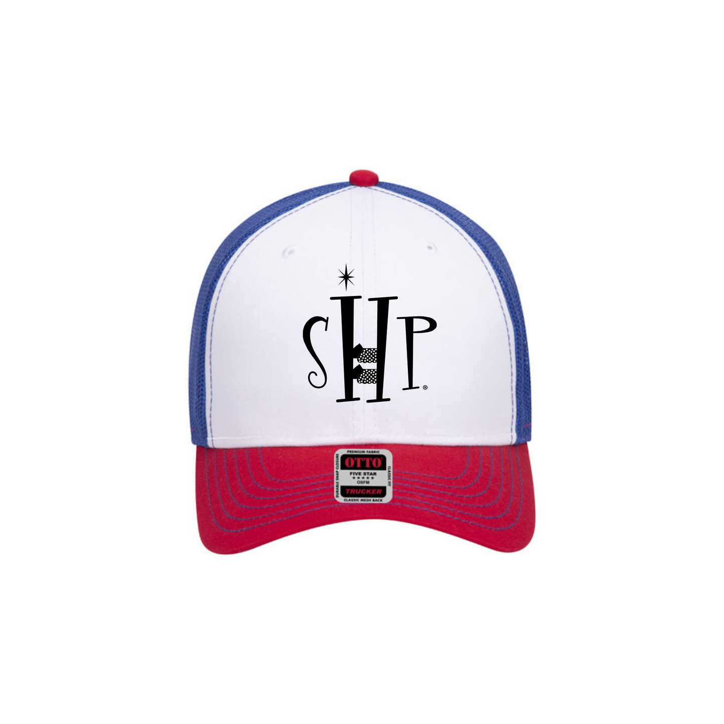 Snap Back Hat with SHP Logo Embroidery (Red/White/Blue)