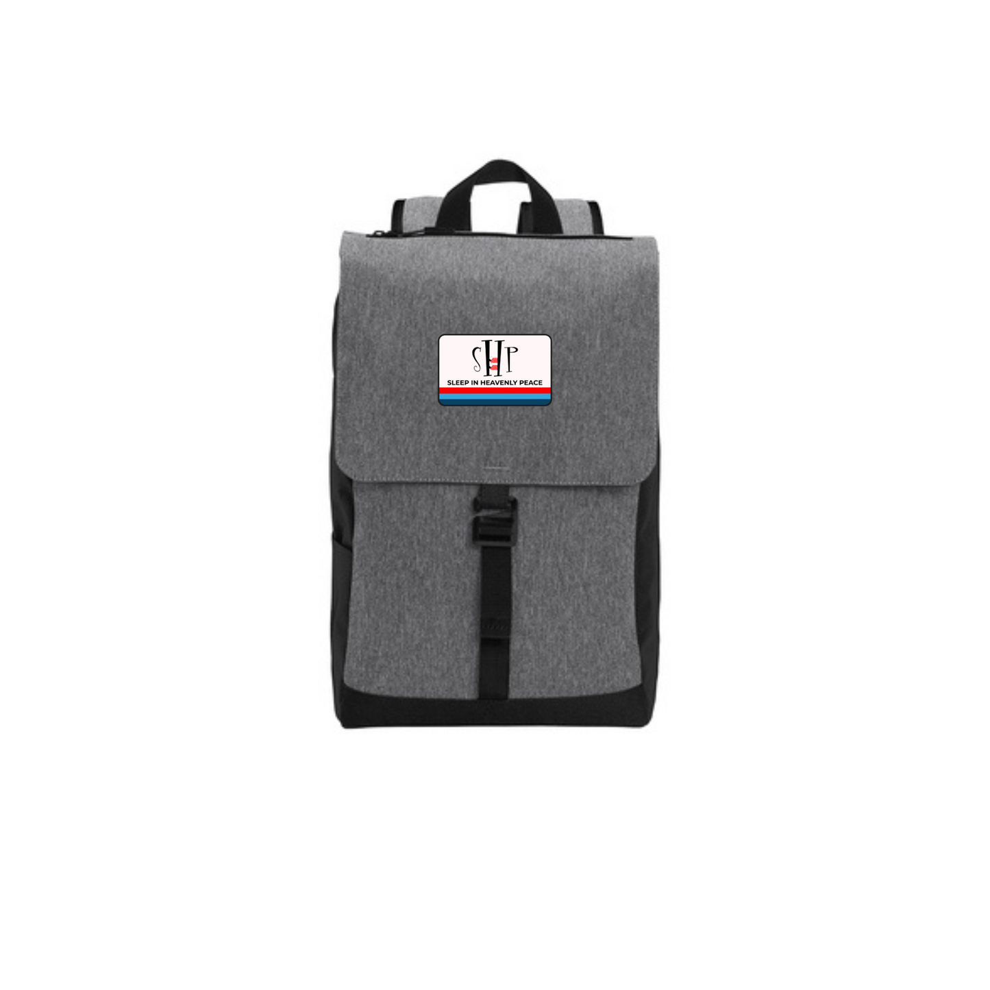 "New" SHP Center Three Line Patch Backpack (Grey/Black)