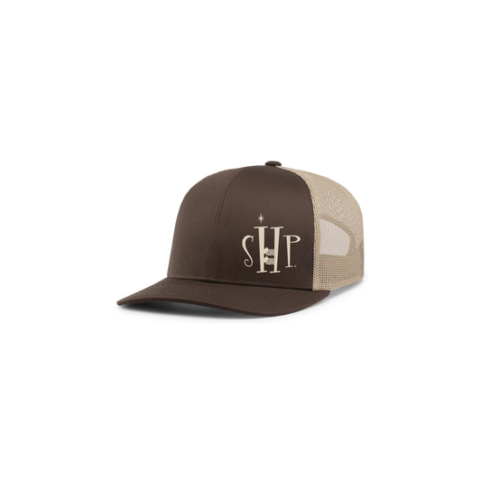 Snap Back Hat with SHP Logo Embroidery (Brown/Tan)