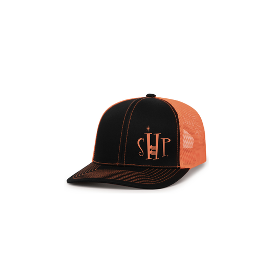 Snap Back Hat with SHP Logo Embroidery (Black/SafetyOrange)