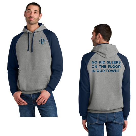 Jerzees® Unisex NuBlend® Colorblock Raglan Hoodie (OXFORD/ J. NAVY)