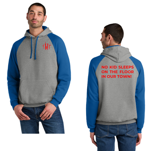 Jerzees® Unisex NuBlend® Colorblock Raglan Hoodie (OXFORD/ ROYAL)