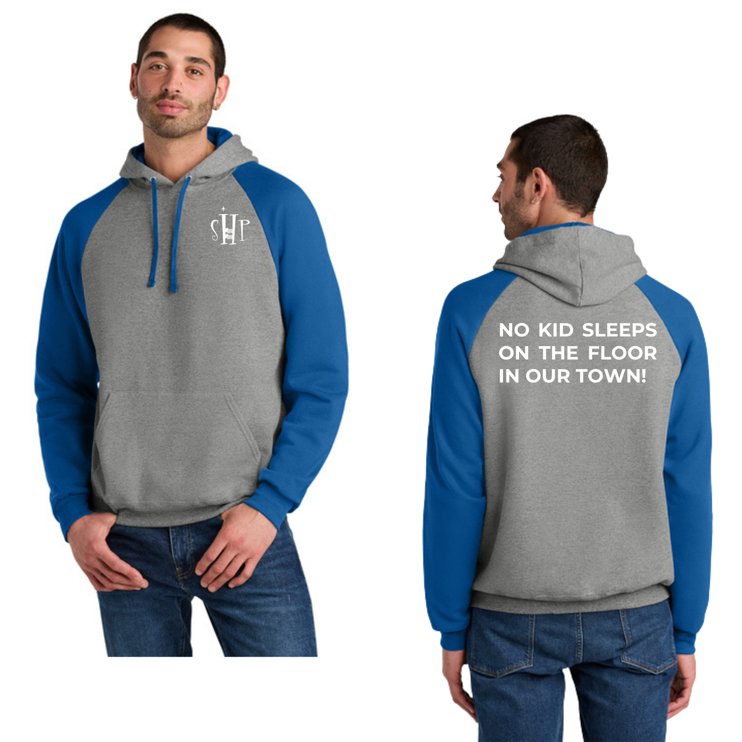 Jerzees® Unisex NuBlend® Colorblock Raglan Hoodie (OXFORD/ ROYAL)