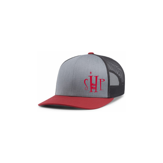 Snap Back Hat with SHP Logo Embroidery (Grey/Red) - all colors