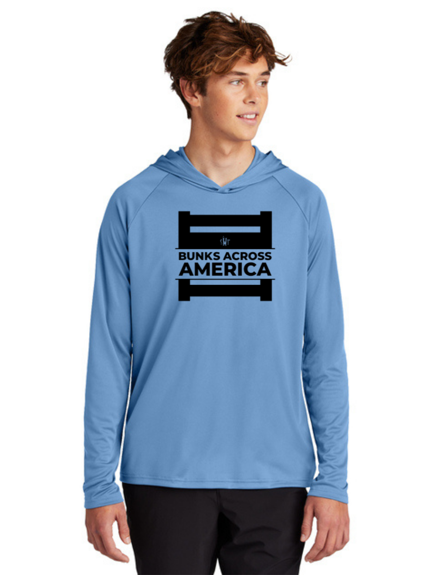 BAA 2025 - ADULT'S Hooded Performance Pullover - "Official BAA Logo" (CAROLINA BLUE)