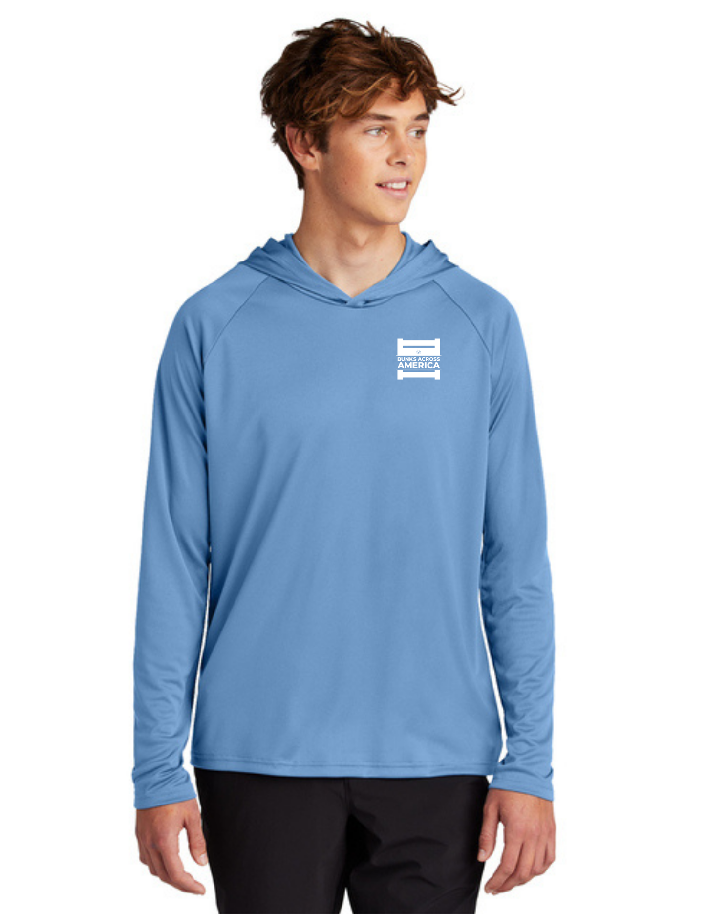 BAA 2025 - ADULT'S Hooded Performance Pullover - "Official BAA Logo" (CAROLINA BLUE)