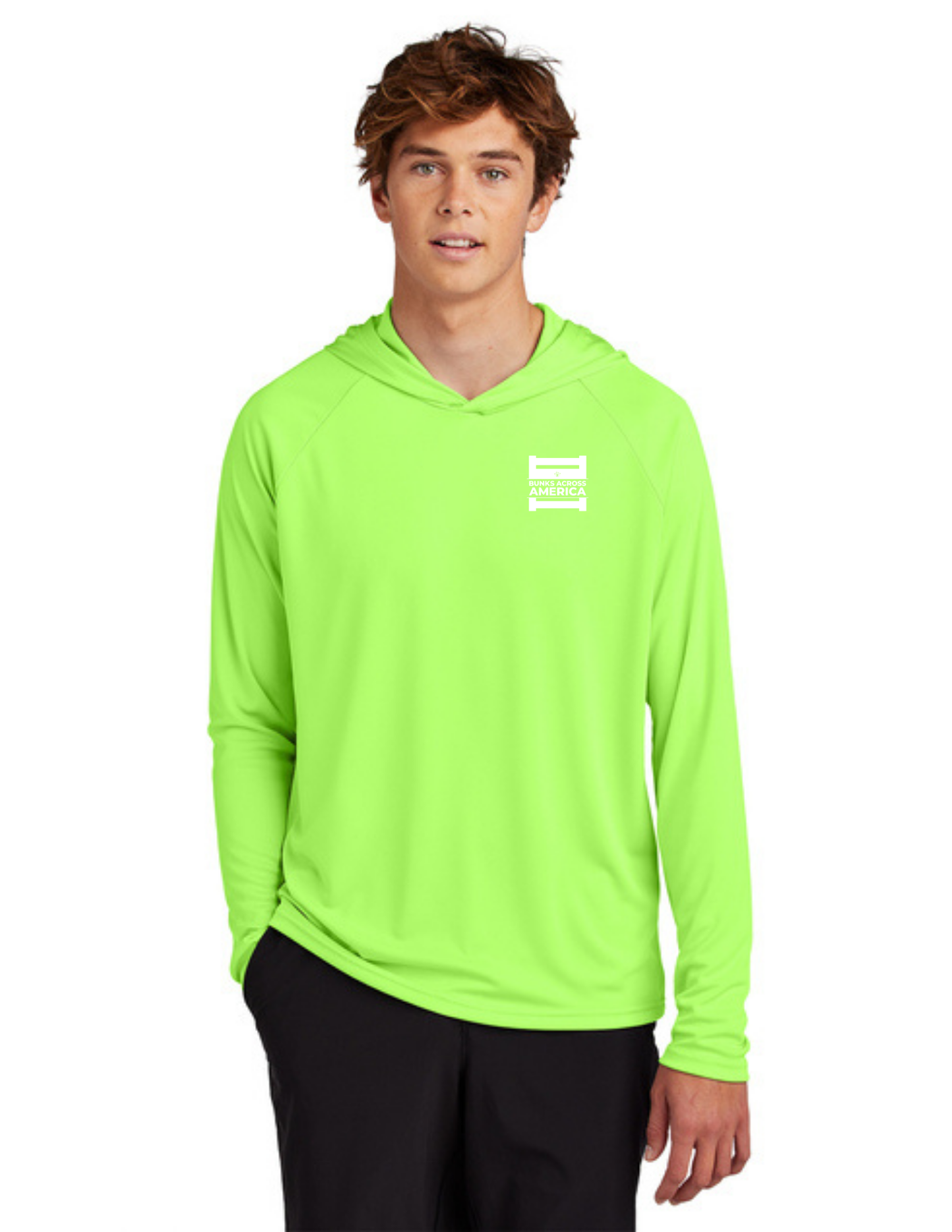 BAA 2025 - ADULT'S Hooded Performance Pullover - "Official BAA Logo" (NEON GREEN)