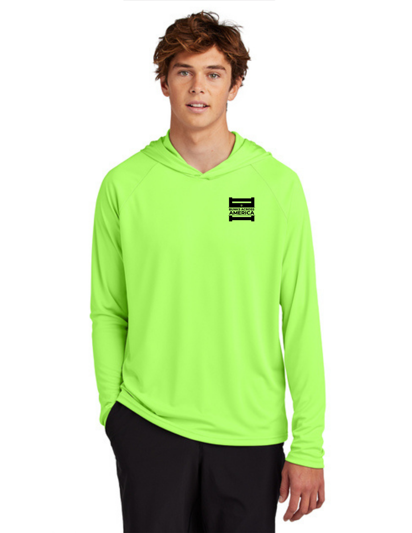 BAA 2025 - ADULT'S Hooded Performance Pullover - "Official BAA Logo" (NEON GREEN)