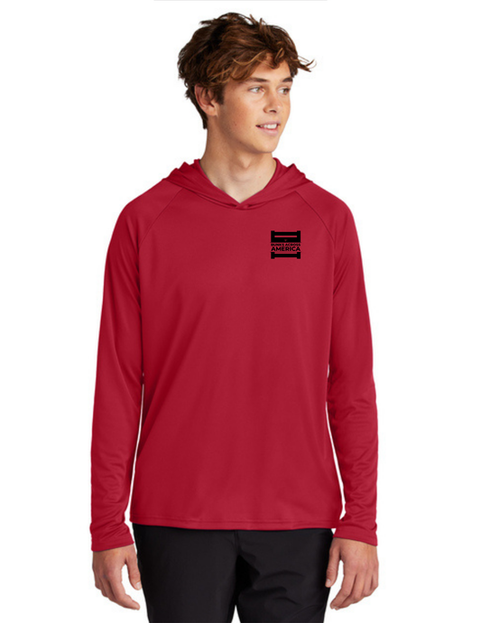 BAA 2025 - ADULT'S Hooded Performance Pullover - "Official BAA Logo" (RED)
