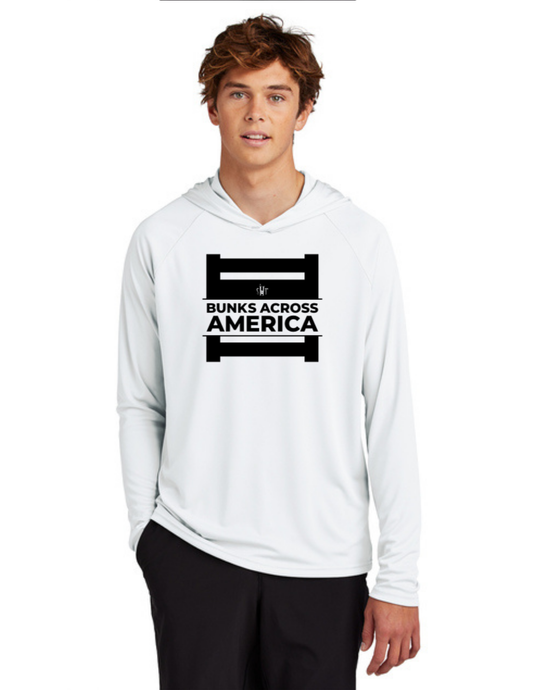BAA 2025 - ADULT'S Hooded Performance Pullover - "Official BAA Logo" (WHITE)