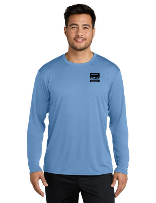 BAA 2025 - ADULT'S Long Sleeve Performance UV Shirt - "Official BAA Logo" (CAROLINA BLUE)