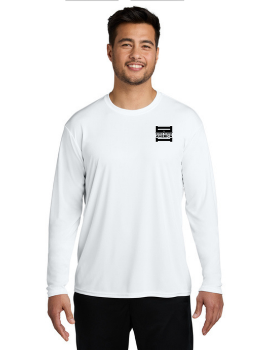 BAA 2025 - ADULT'S Long Sleeve Performance UV Shirt - "Official BAA Logo" (WHITE)