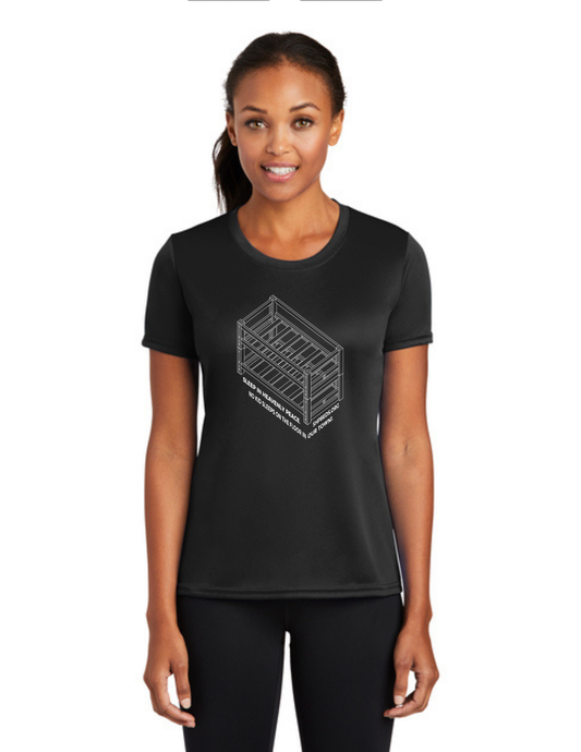 LEGACY - (WOMEN’S) Short Sleeve UV Performance Shirt (JET BLACK) - "SHELDON" LOGO