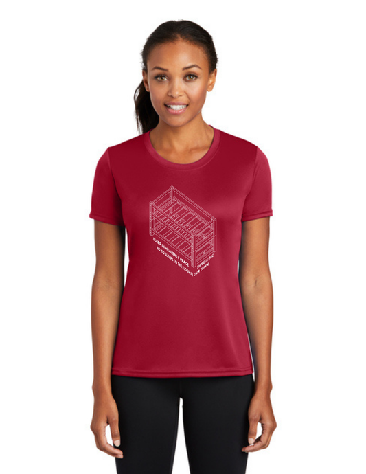 LEGACY - (WOMEN’S) Short Sleeve UV Performance Shirt (RED) - "SHELDON" LOGO