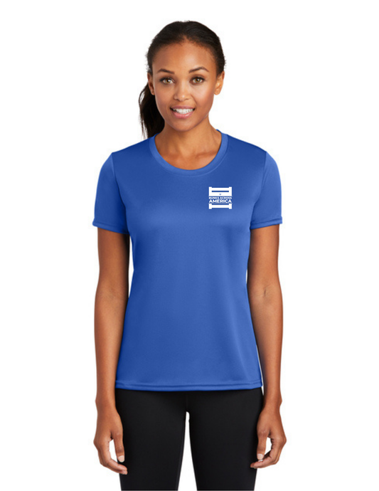 BAA 2025 - WOMEN'S Performance UV Short Sleeve - "Official BAA Logo" (ROYAL)