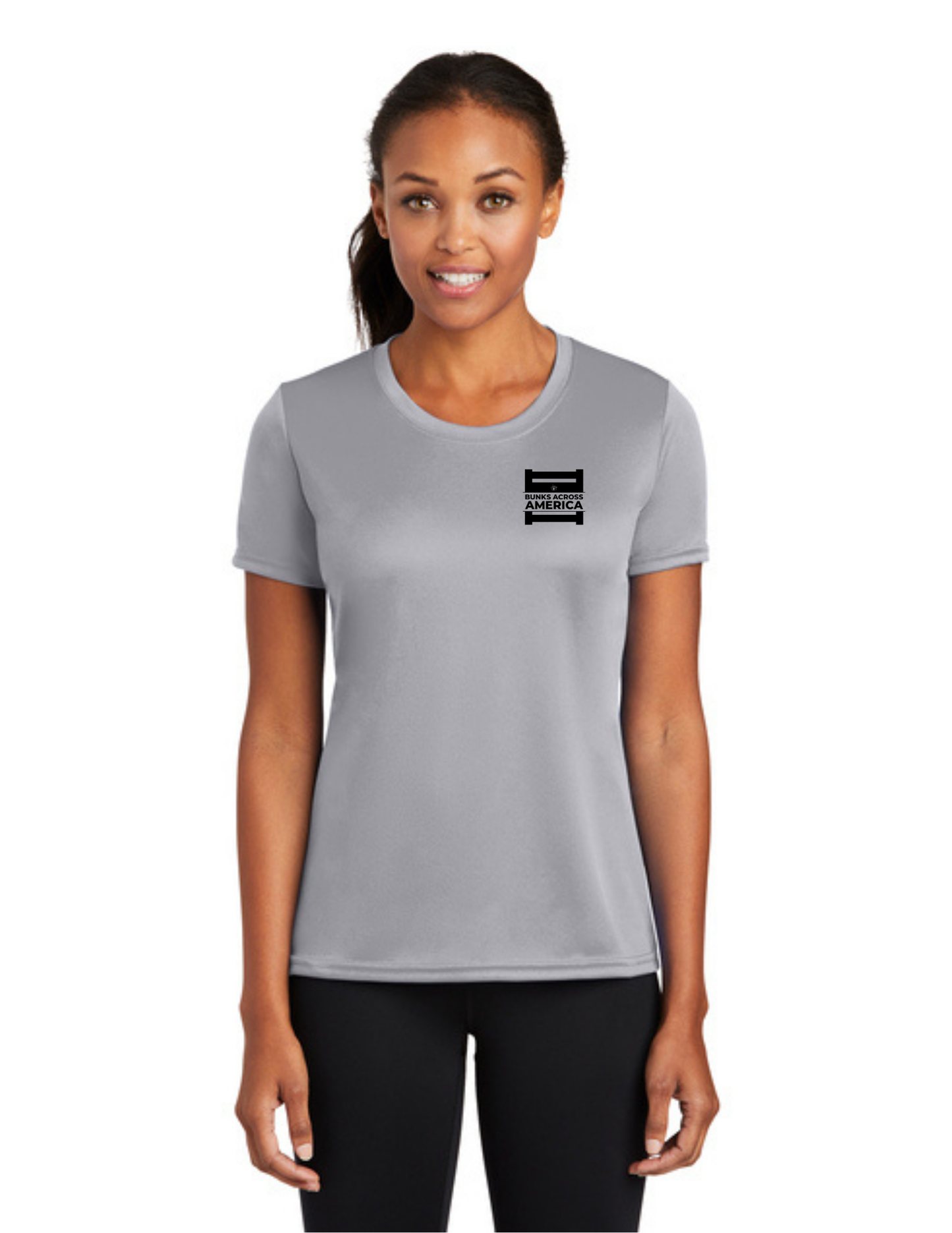 BAA 2025 - WOMEN'S Performance UV Short Sleeve - "Official BAA Logo" (SILVER)
