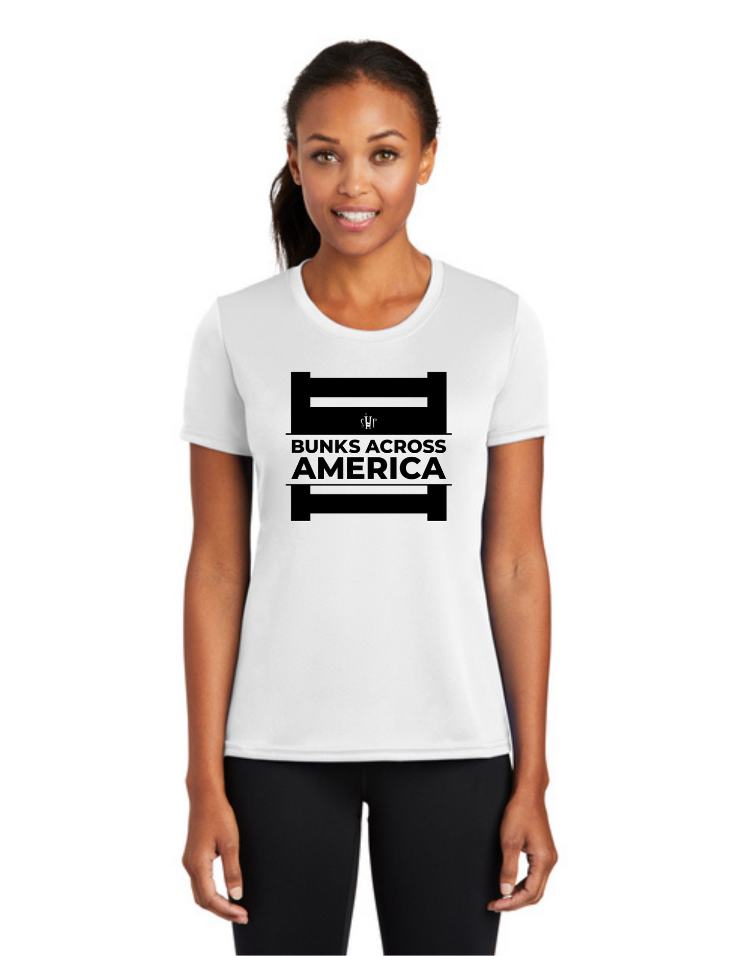 BAA 2025 - WOMEN'S Performance UV Short Sleeve - "Official BAA Logo" (WHITE)