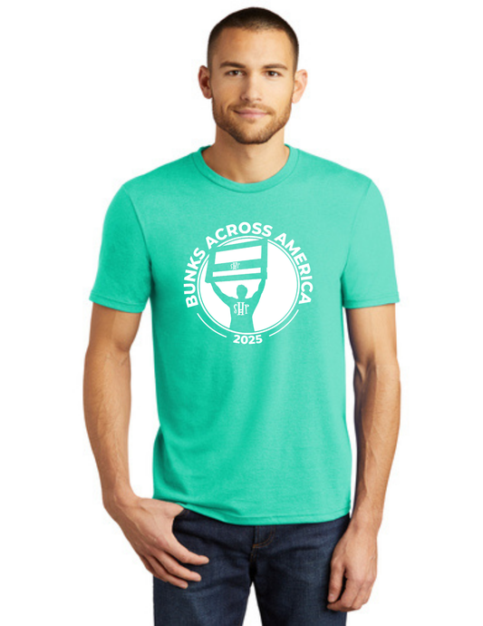 BAA 2025 - ADULT Short Sleeve - "Headboard Logo" (AQUA HEATHER)