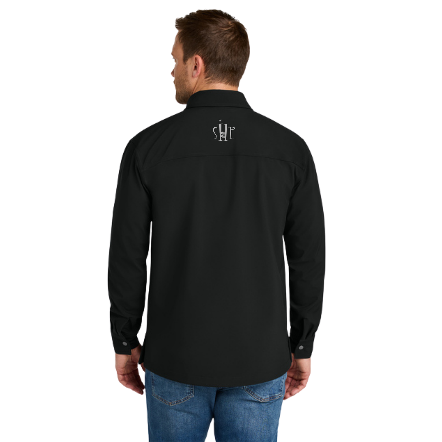 CornerStone Soft Shell Shirt Jacket (BLACK) w/ Embroidery