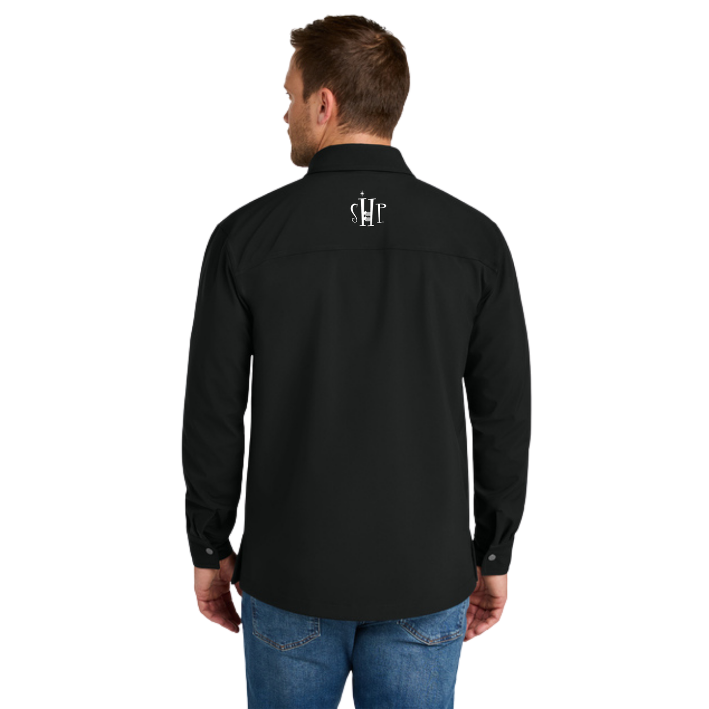 CornerStone Soft Shell Shirt Jacket (BLACK) w/ Embroidery