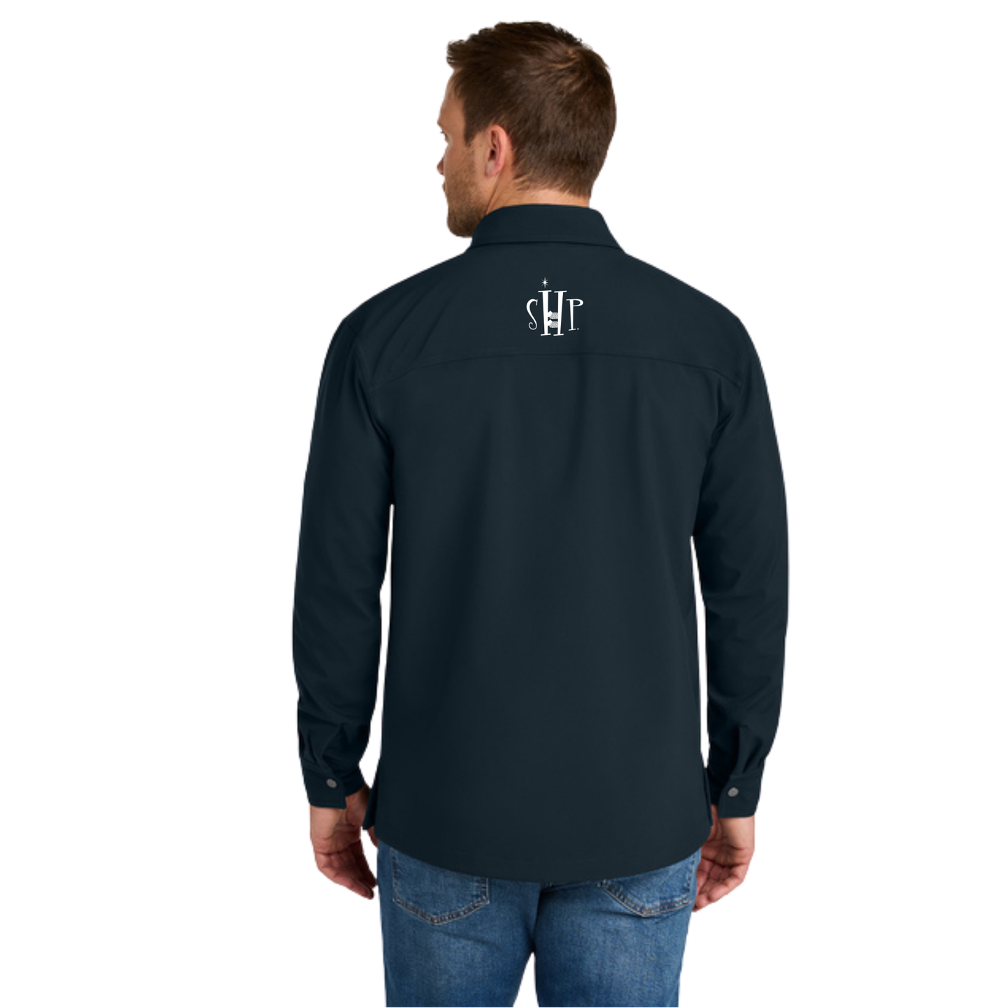 CornerStone Soft Shell Shirt Jacket (NAVY) w/ Embroidery