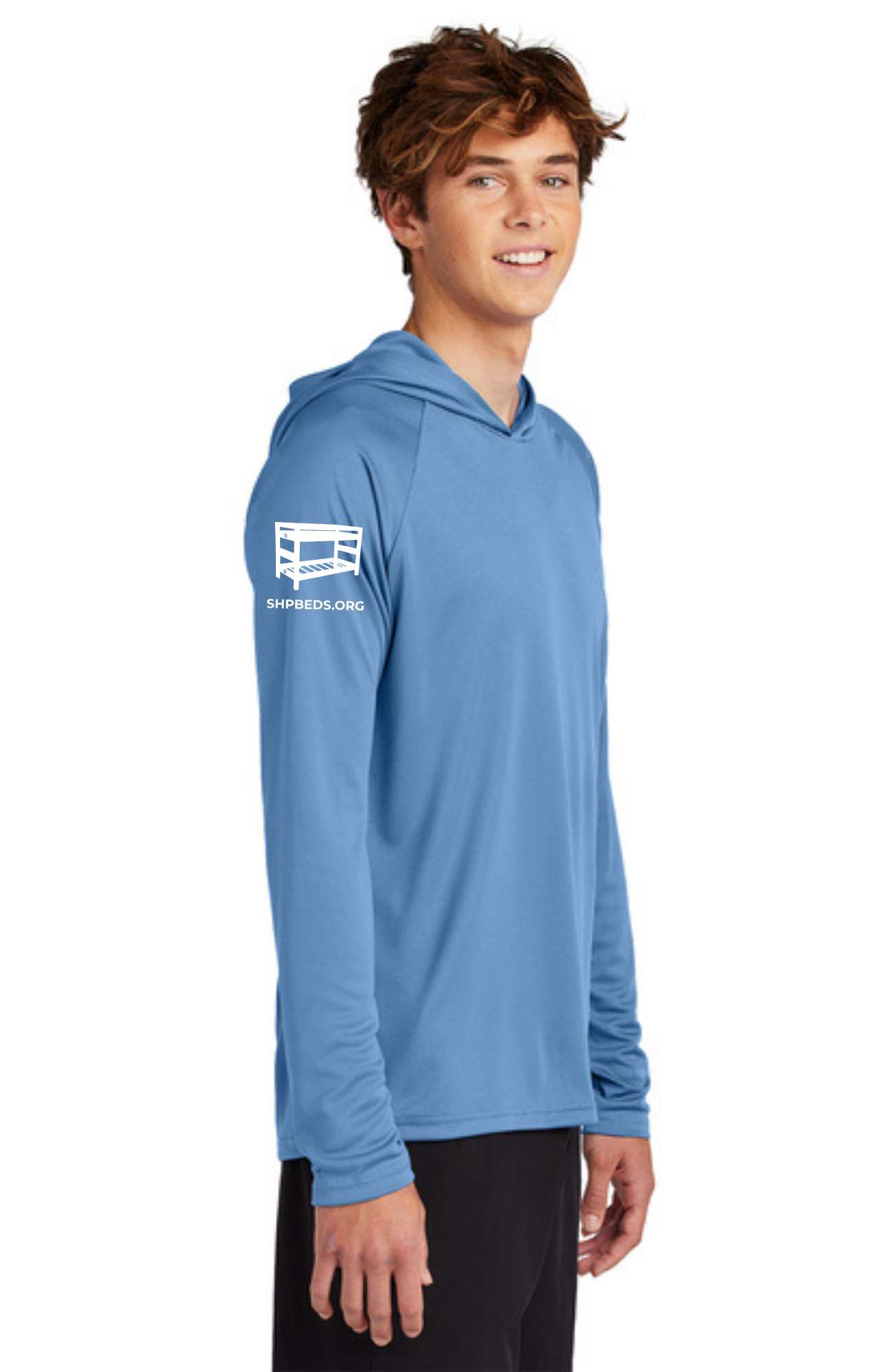 Chapter - ADULT UV Hooded Performance Pullover (CAROLINA BLUE) - "CHAPTER NAME"