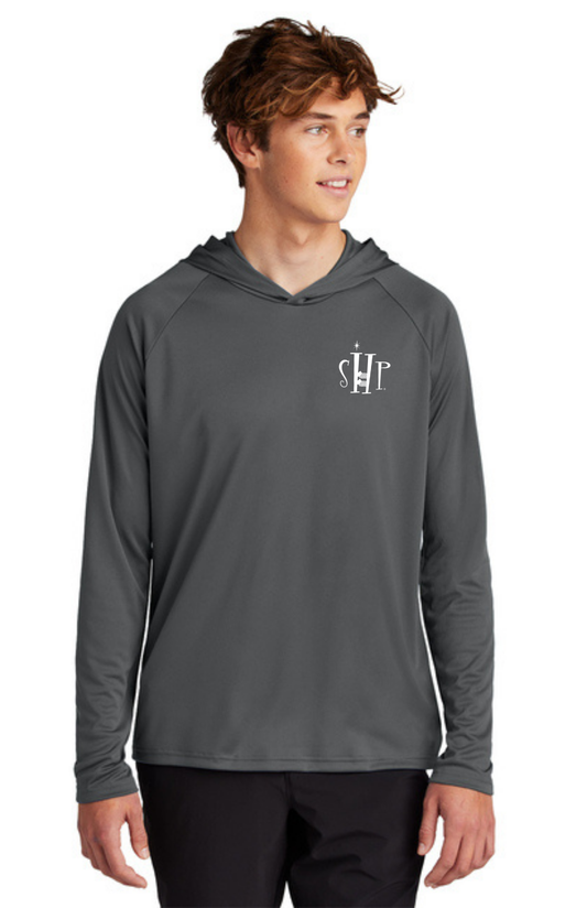 Hooded Performance UV Pullover (CHARCOAL) - "SHP" LOGO
