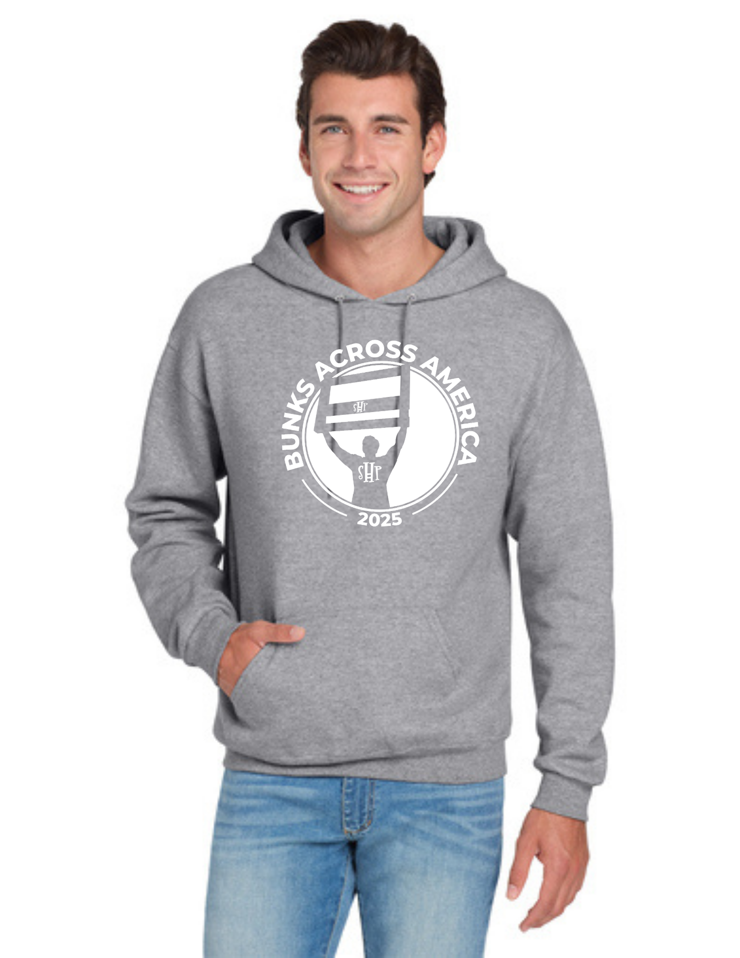 BAA 2025 - ADULT Hoodie - "Headboard Logo" (HEATHERED GREY)