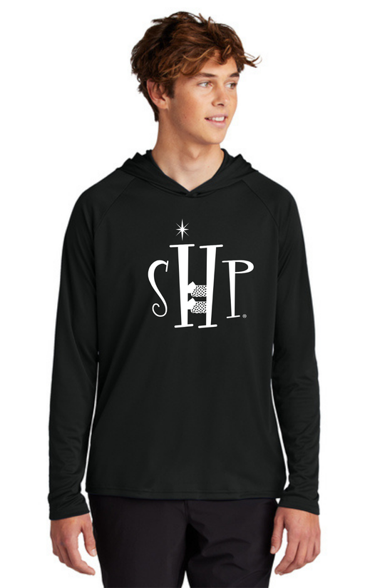Hooded Performance UV Pullover (JET BLACK) - "SHP" LOGO