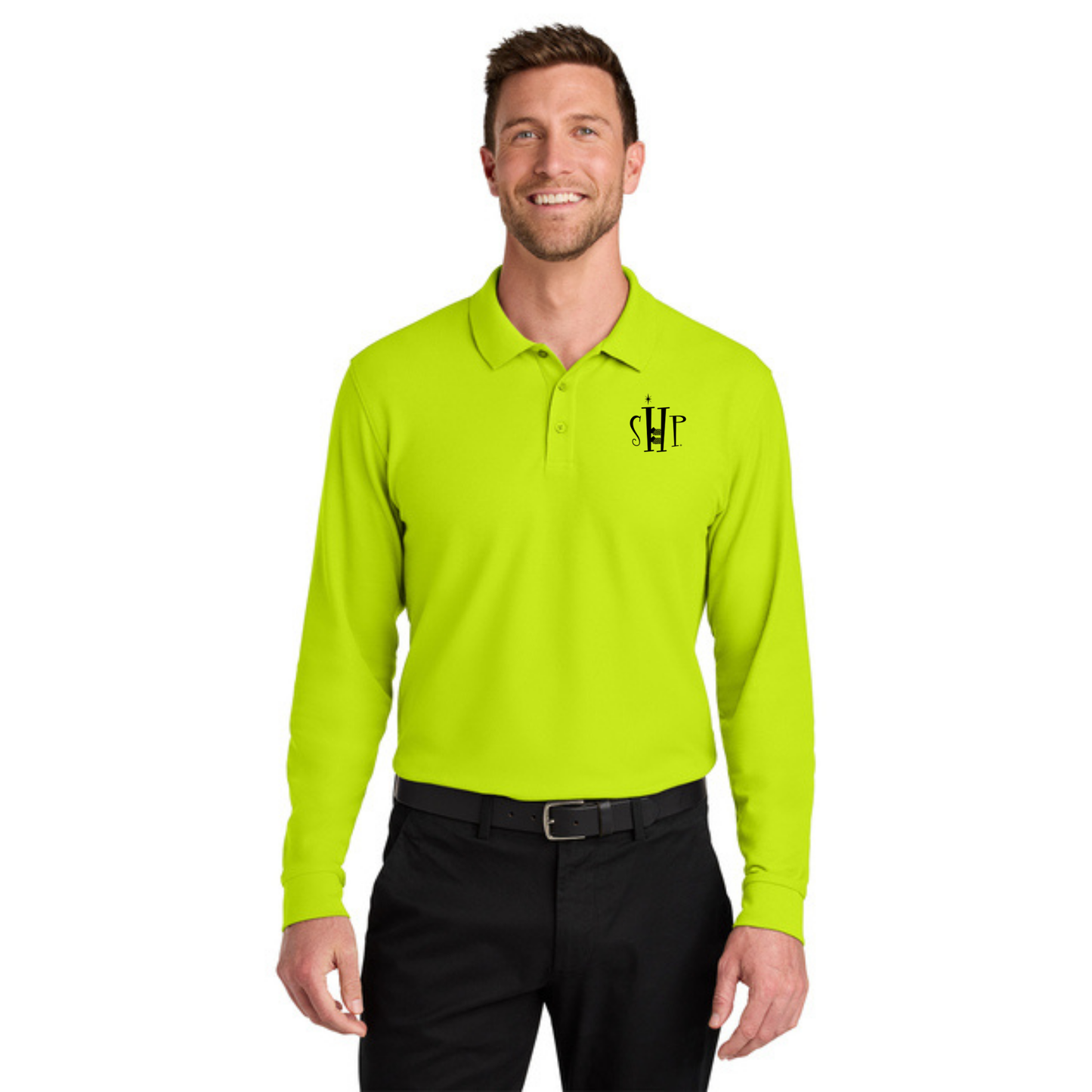 Long Sleeve - Port Authority Polo (NEON YELLOW)