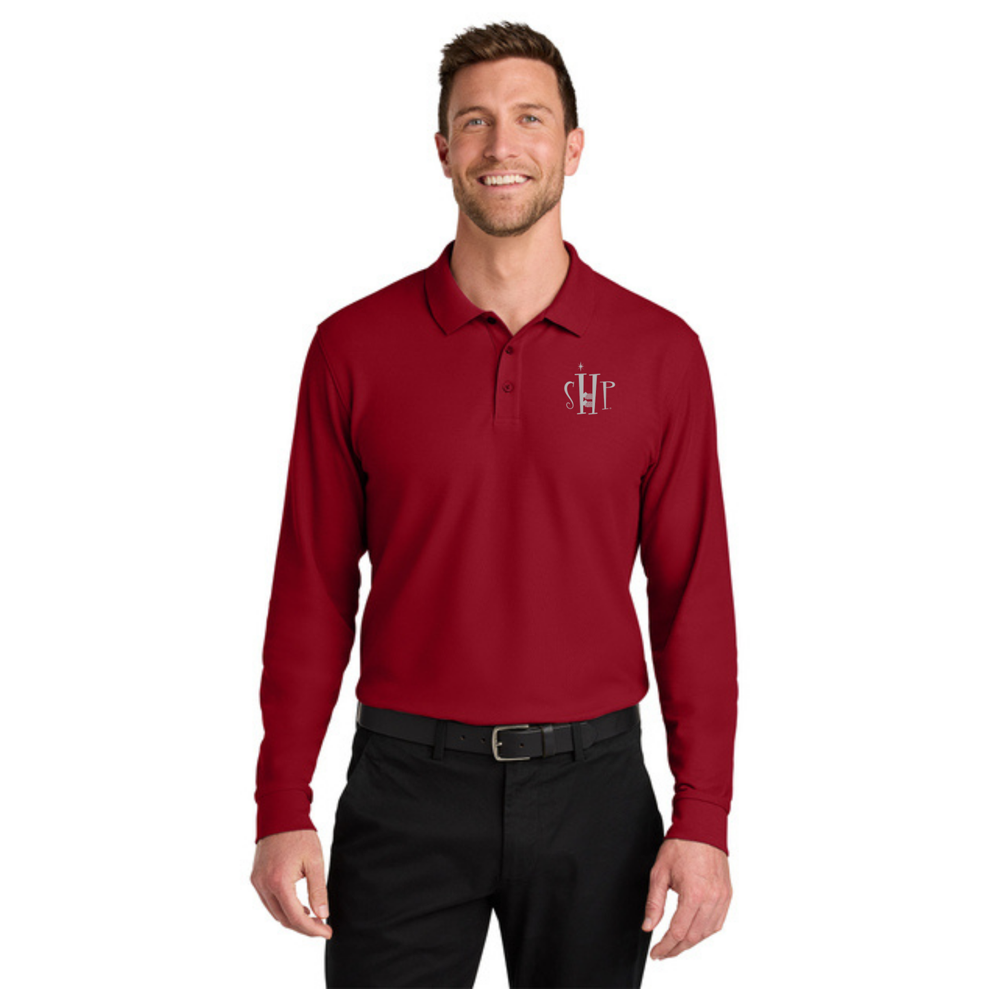 Long Sleeve - Port Authority Polo (RICH RED)