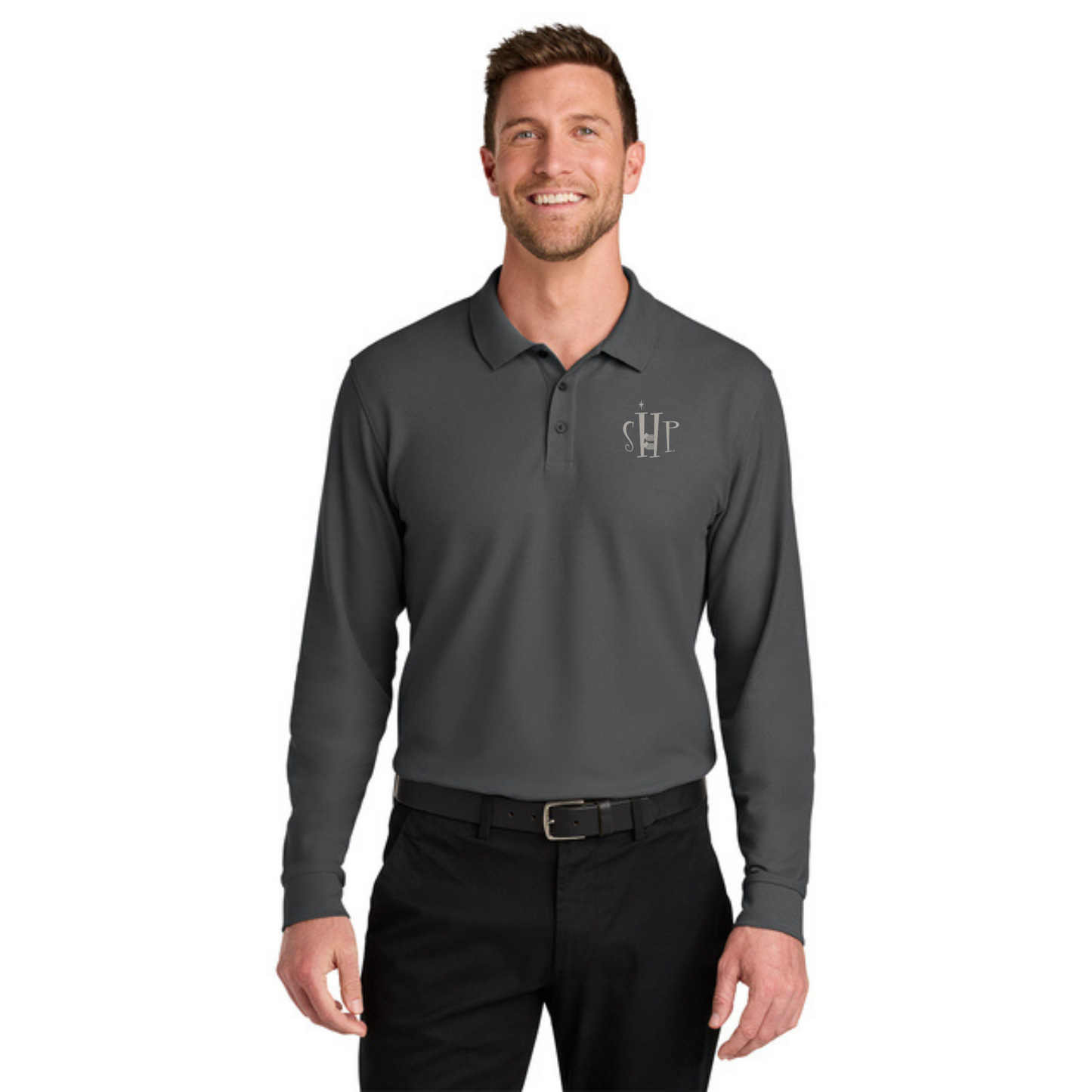 Long Sleeve - Port Authority Polo (STORM GREY)