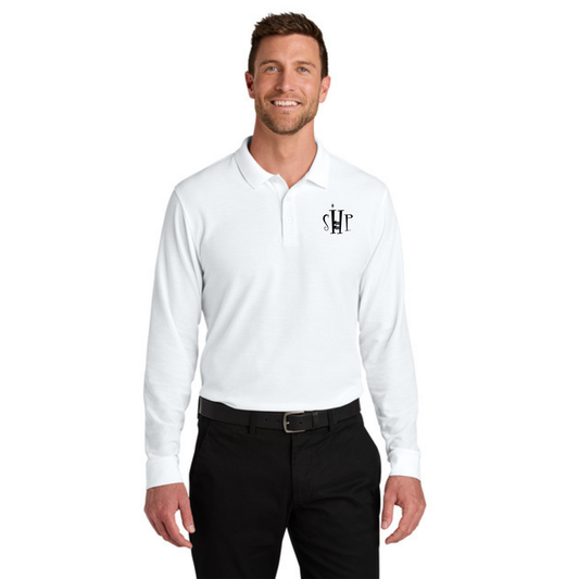 Long Sleeve - Port Authority Polo (WHITE)