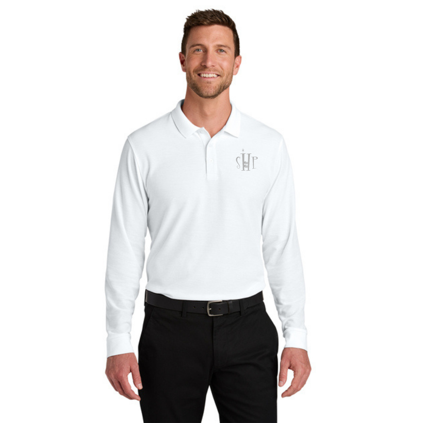 Long Sleeve - Port Authority Polo (WHITE)