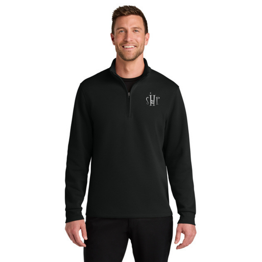 Port Authority Wearever 1/4 Zip w/ Embroidery (DEEP BLACK)
