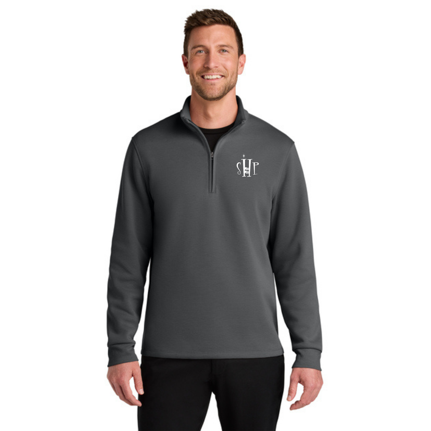 Port Authority Wearever 1/4 Zip w/ Embroidery (STORM GREY)