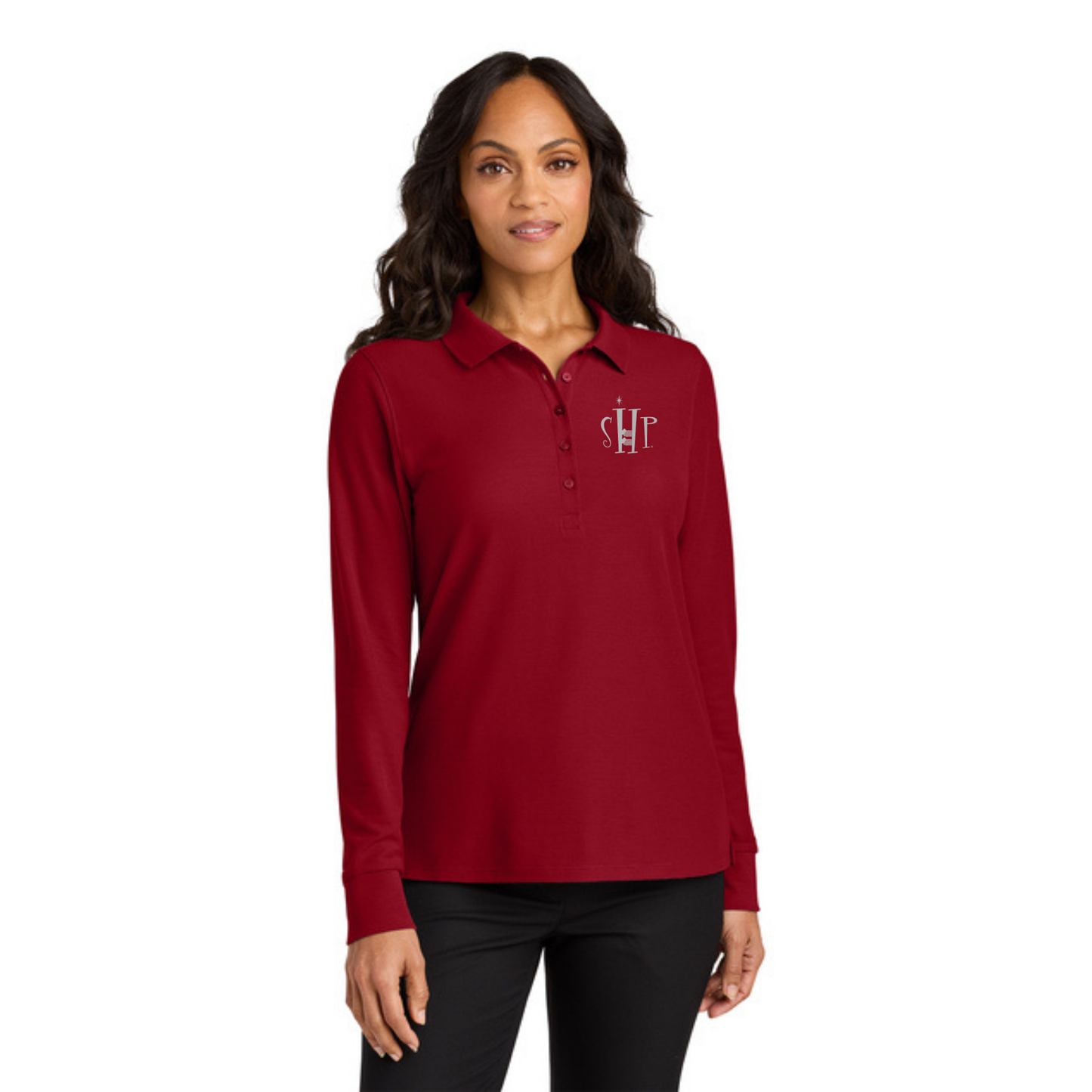 WOMEN'S Port Authority Long Sleeve Polo (RICH RED)