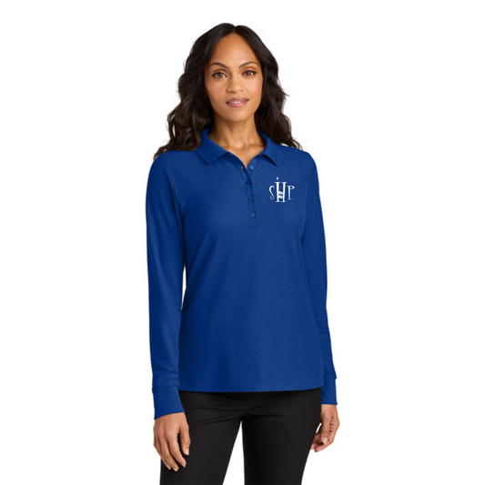 WOMEN'S Port Authority Long Sleeve Polo (TRUE ROYAL)